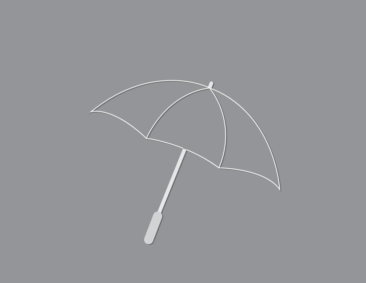 A white umbrella logo and icon for business industry on black background illustration vector