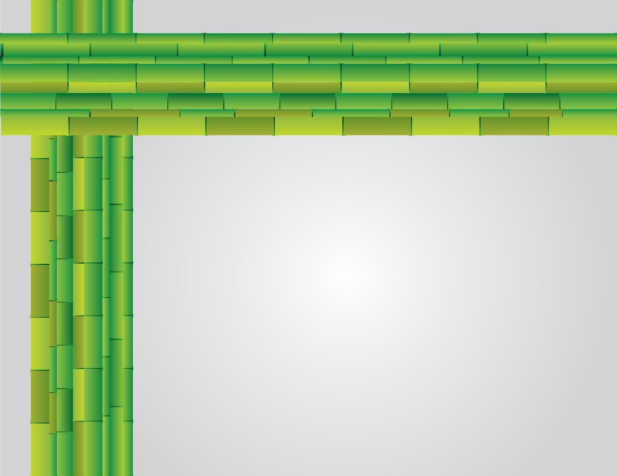 Presentation slide background design using green bamboo plants illustration vector