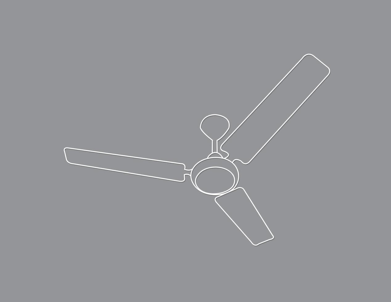 A white ceiling fan of a room on black page background illustration vector