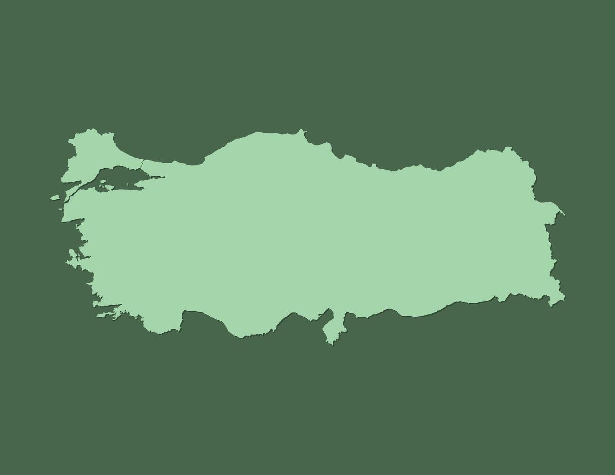 Green Turkey map with single border on dark background illustration vector