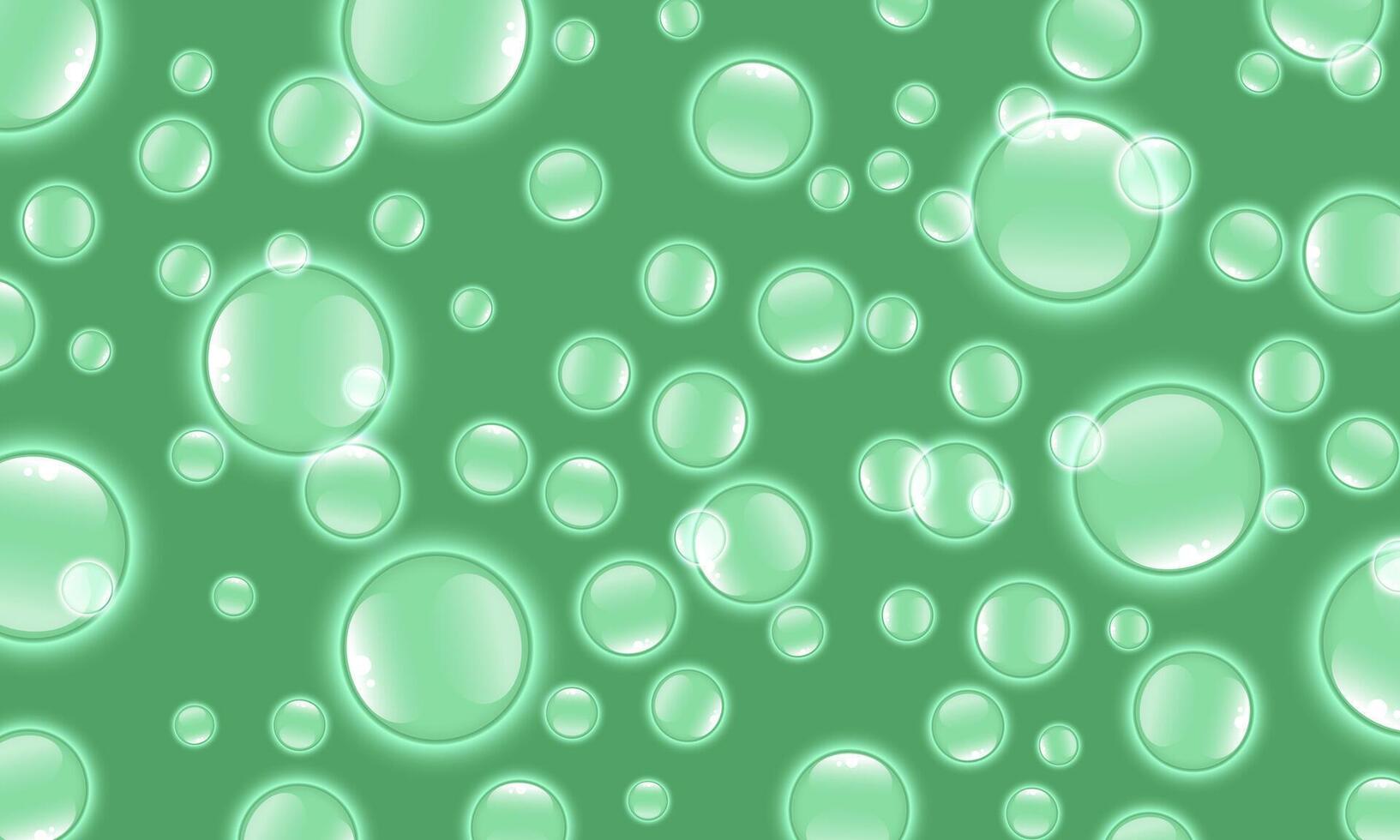 green bubbles. oil drops. water nature. soft bubbles. vector