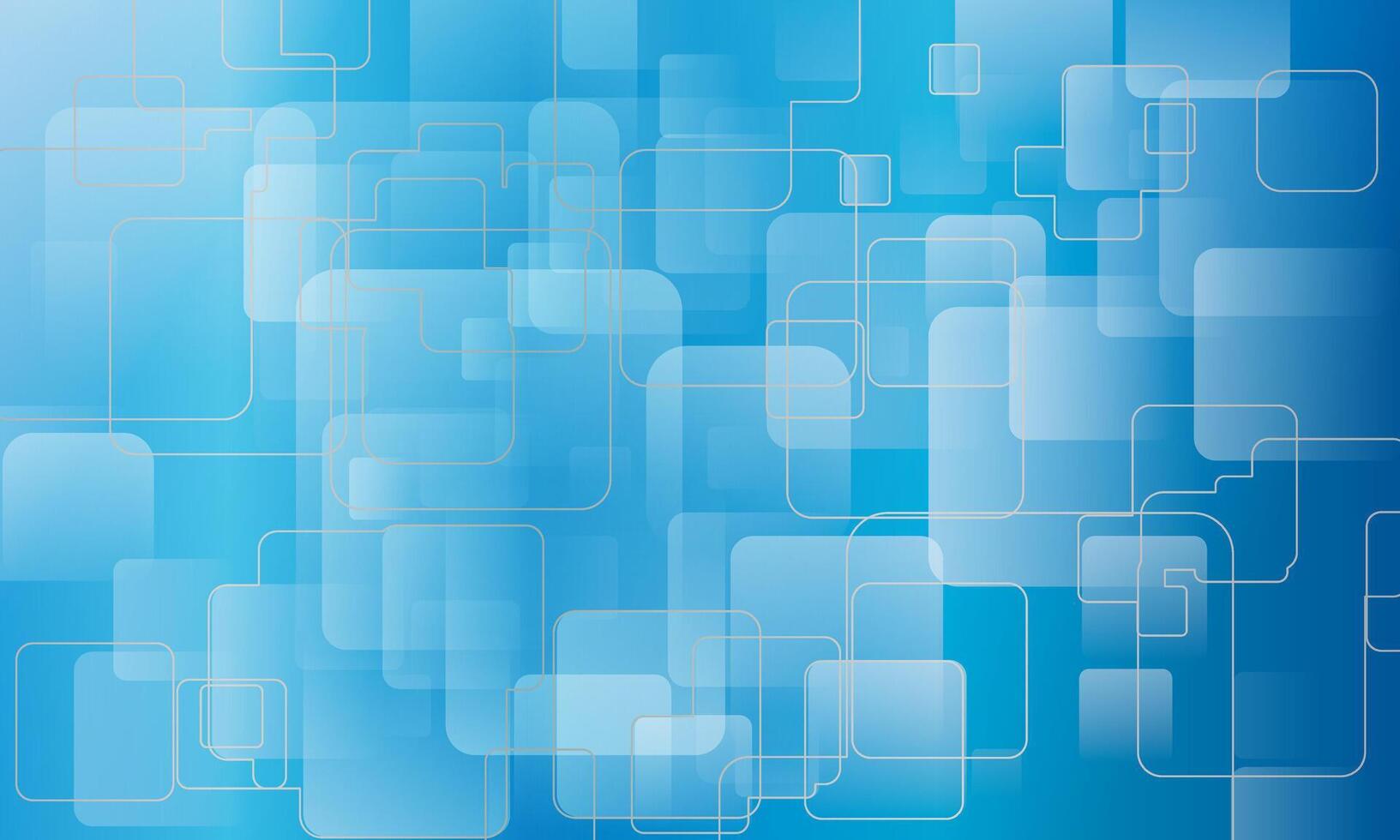 Blue shiny squares shapes technical background. transparent square blue. vector