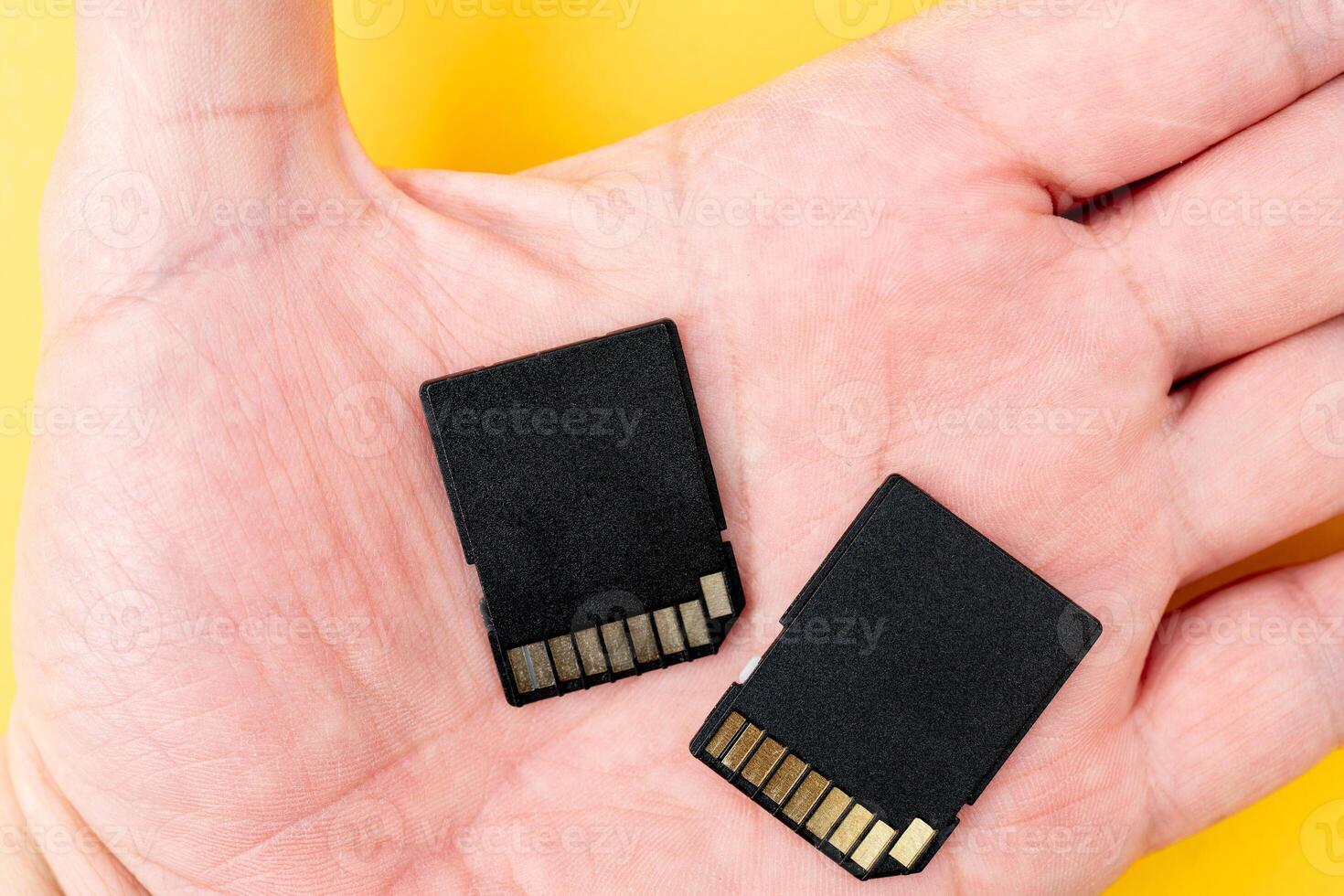 Memory cards for gadgets. Modern storage devices. Digital recording of information. photo