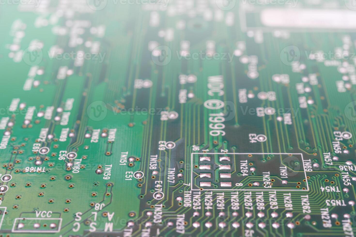Board of modern computer. Computer repair. Modern computer technology. photo