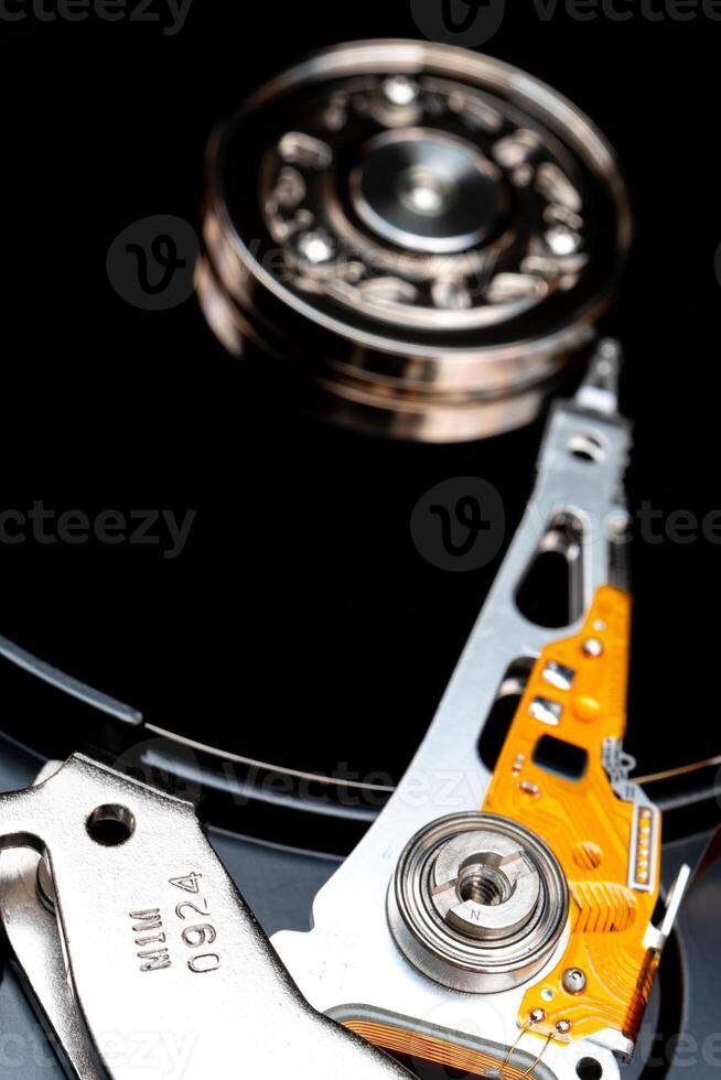 Computer hard drive. Computer Repair. Modern computer technology. photo