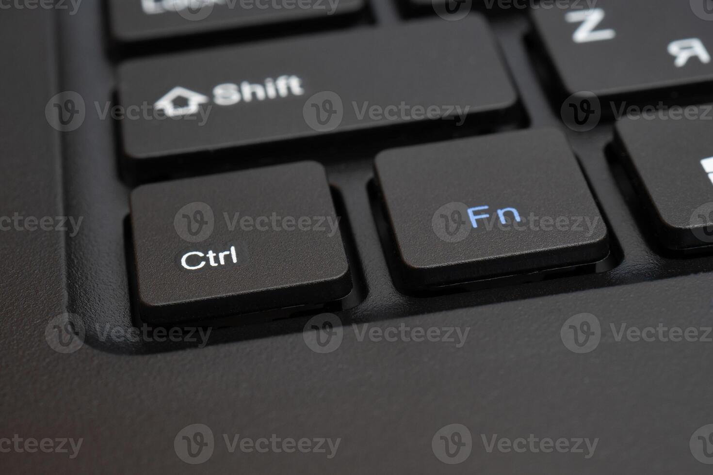 Black keys of a computer keyboard. photo