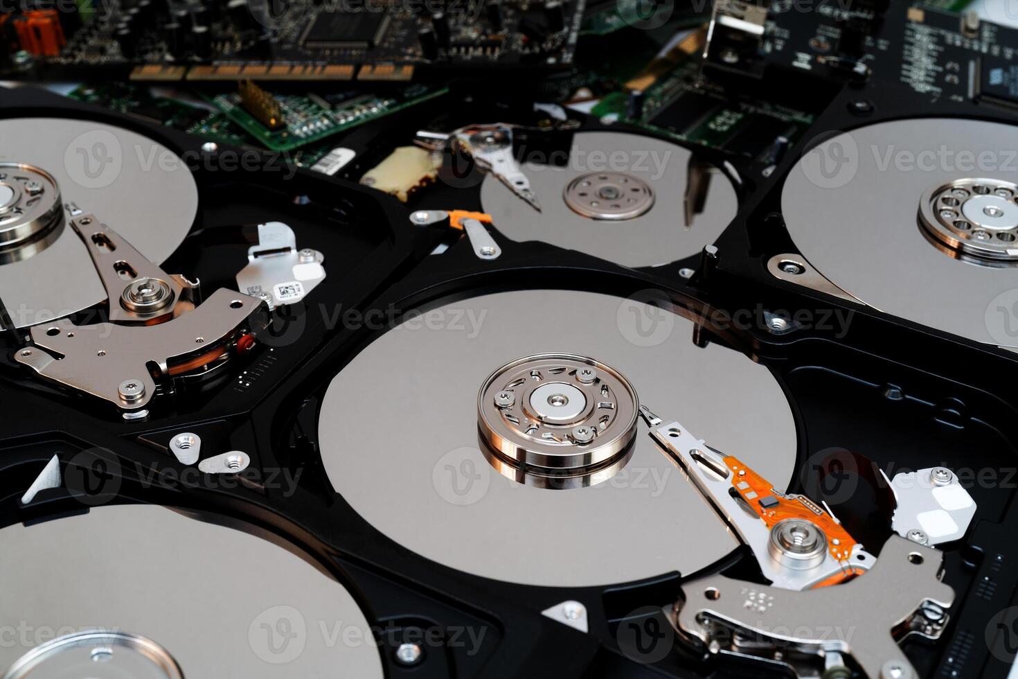 Computer hard drive. Repair of electronic devices. Data storage. photo