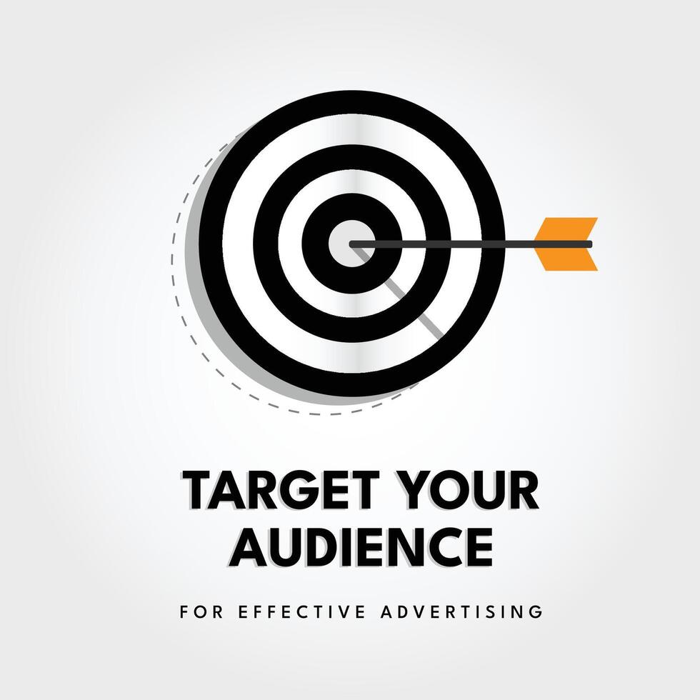 Target Audience Black Symbol for Advertising, Marketing and Finding the Right Audience. Illustration Template vector