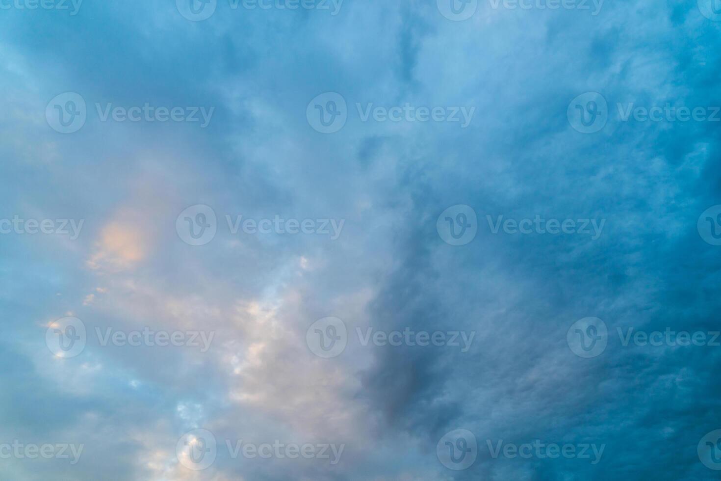 Dark clouds in sky. Overcast weather. Natural background. photo