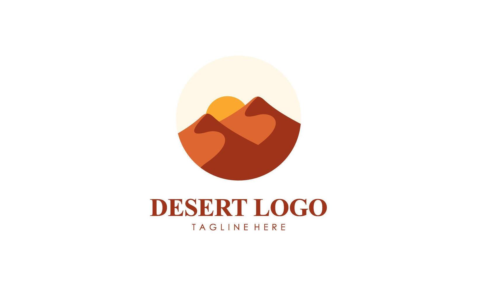Hand Drawn Abstract Desert Logo Designs Illustration vector