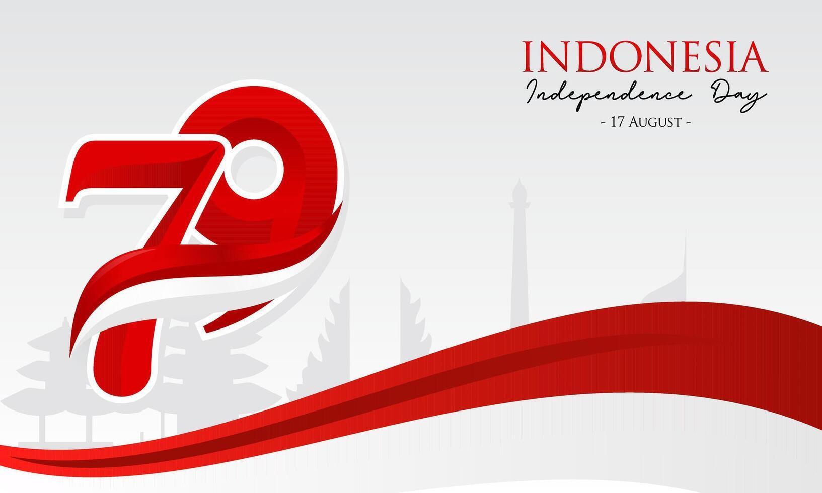79th Happy Indonesia Independence Day Celebration Banner vector