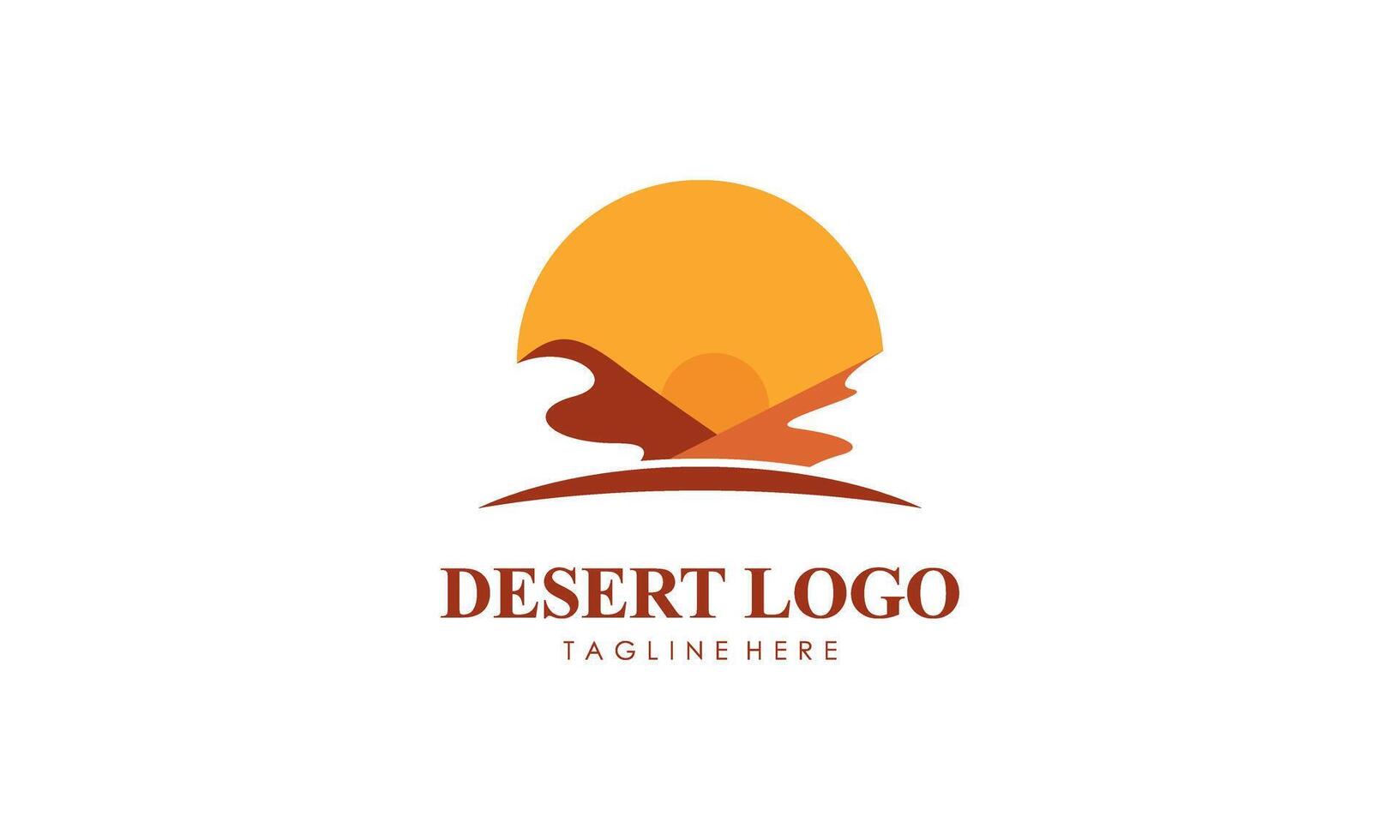 Hand Drawn Abstract Desert Logo Designs Illustration vector