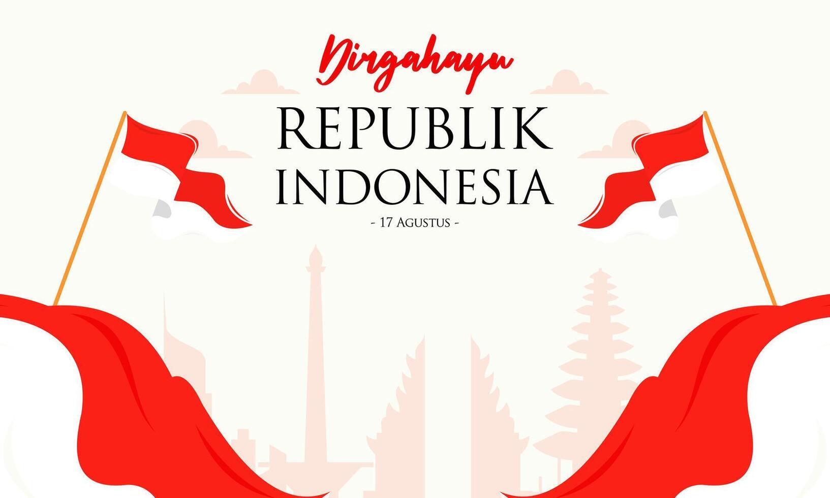 Celebrating Indonesian Independence Day. Dirgahayu Republik Indonesia 79 Banner vector