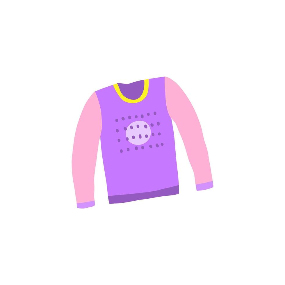 Doodle cotton longsleeve icon. vector