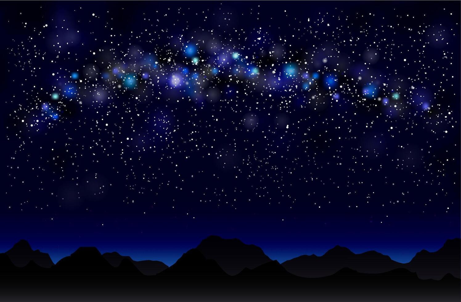 Milky way in the mountains. vector
