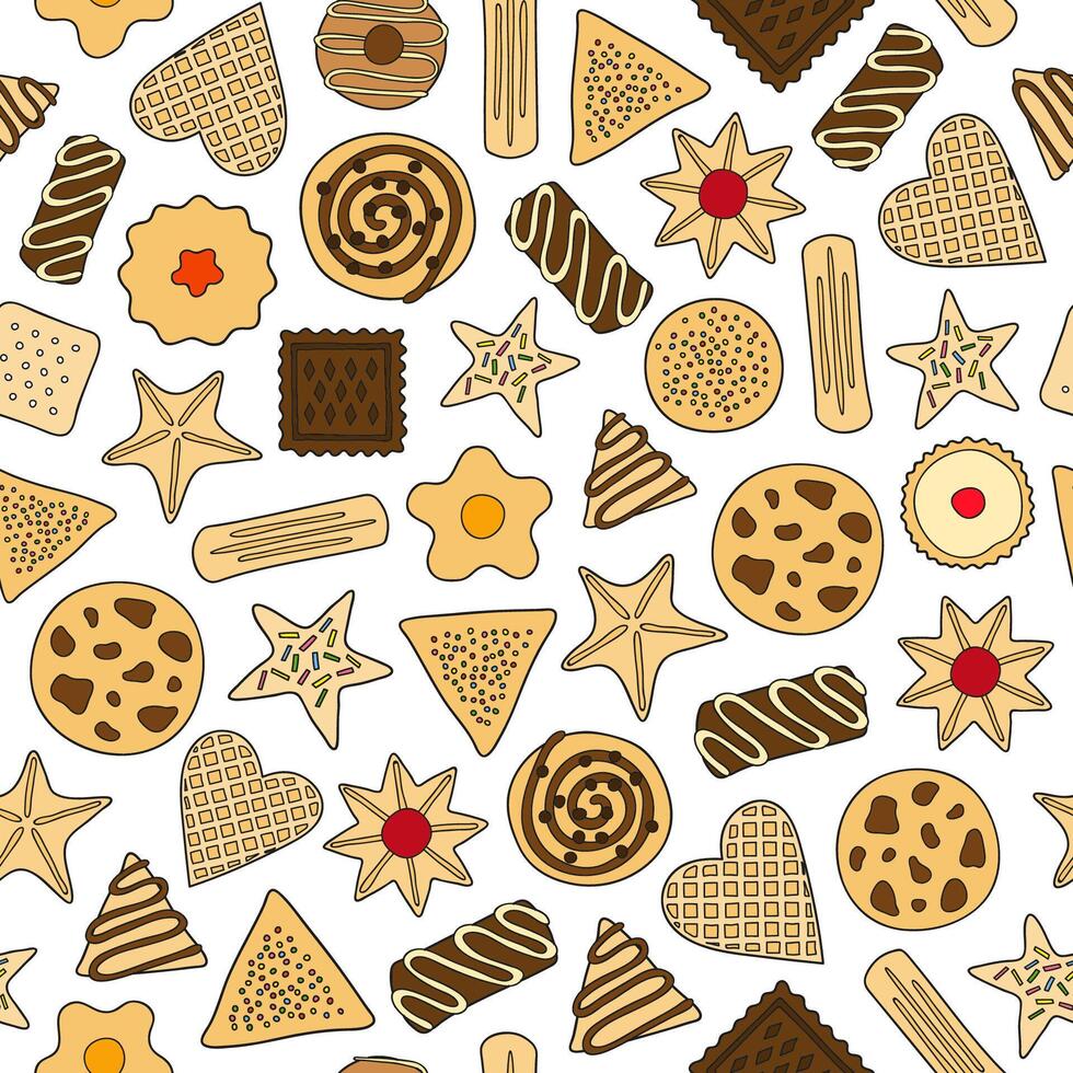 Seamless pattern with cookies. vector