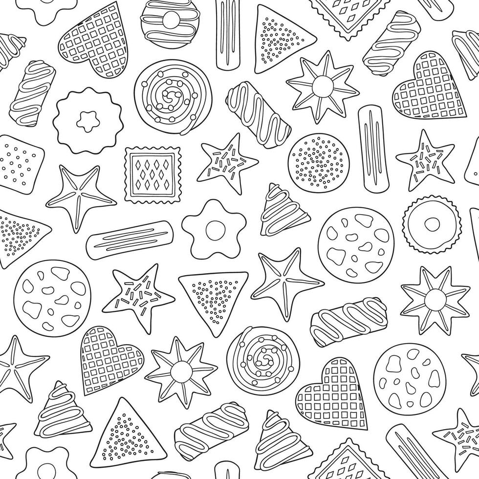 Seamless pattern with cookies. vector