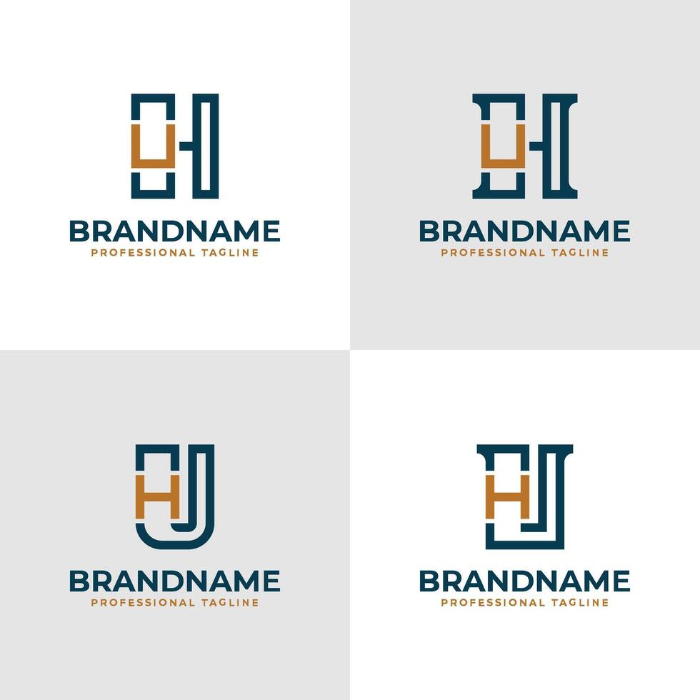 Elegant Letters HU and UH Monogram Logo, suitable for business with UH or HU initials vector