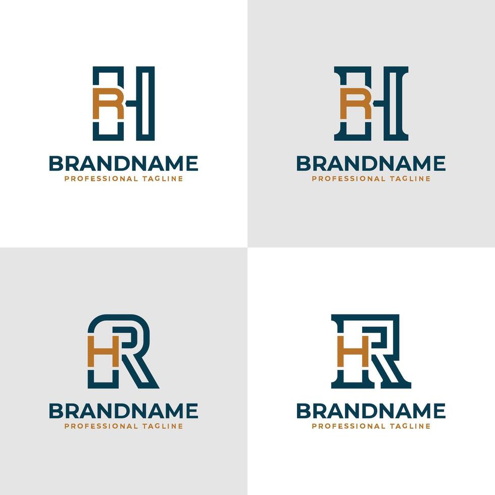 Elegant Letters HR and RH Monogram Logo, suitable for business with RH or HR initials vector
