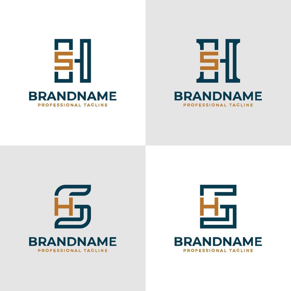 Elegant Letters HS and SH Monogram Logo, suitable for business with SH or HS initials vector