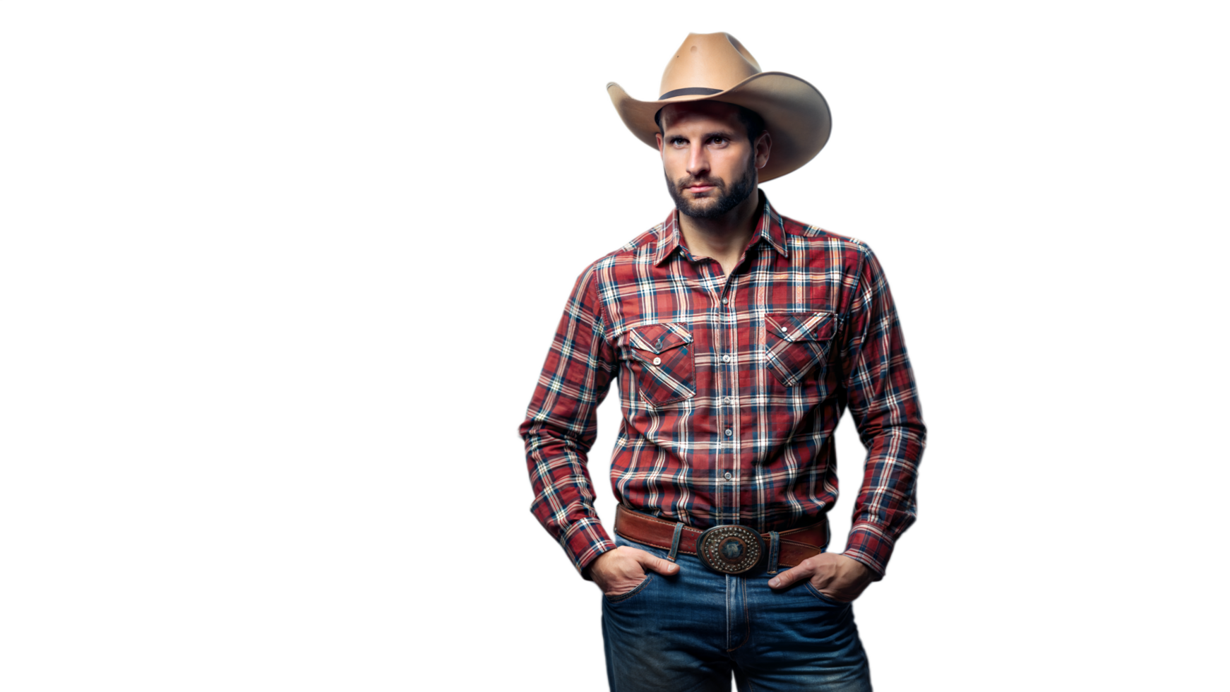 Man in Western Clothing on Transparent Background png