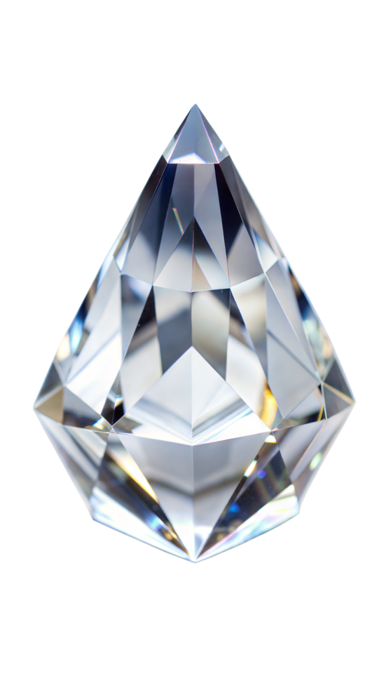 Faceted Clear Crystal on Transparent Background png