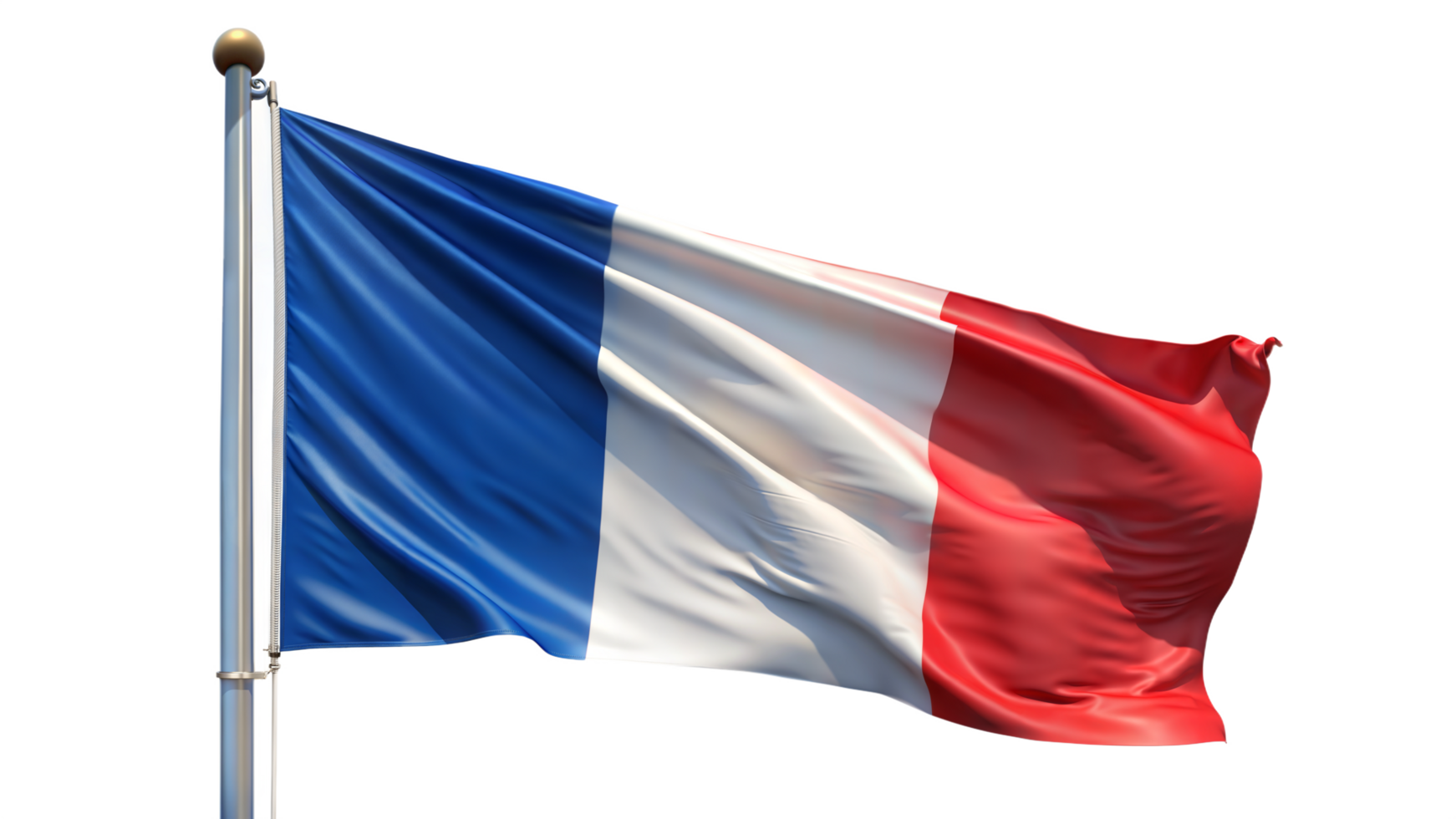 Waving French Flag on Transparent Background png