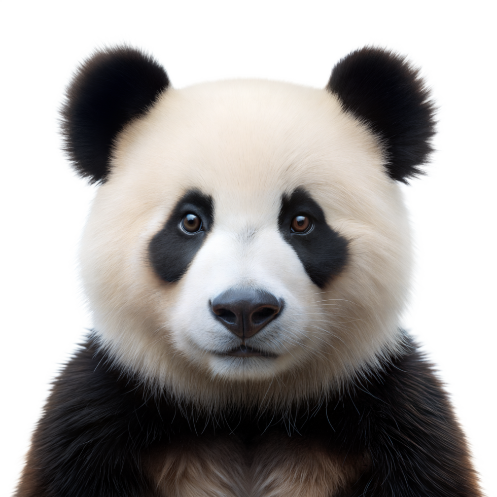 Close-Up of Panda Bear on Transparent Background png