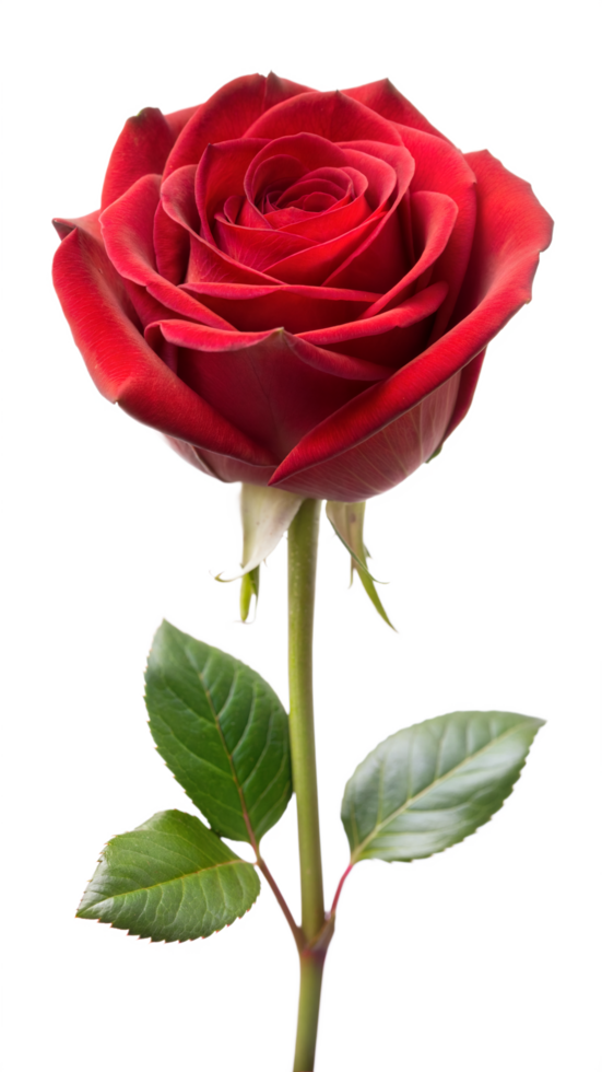 Single Red Rose on Transparent Background png