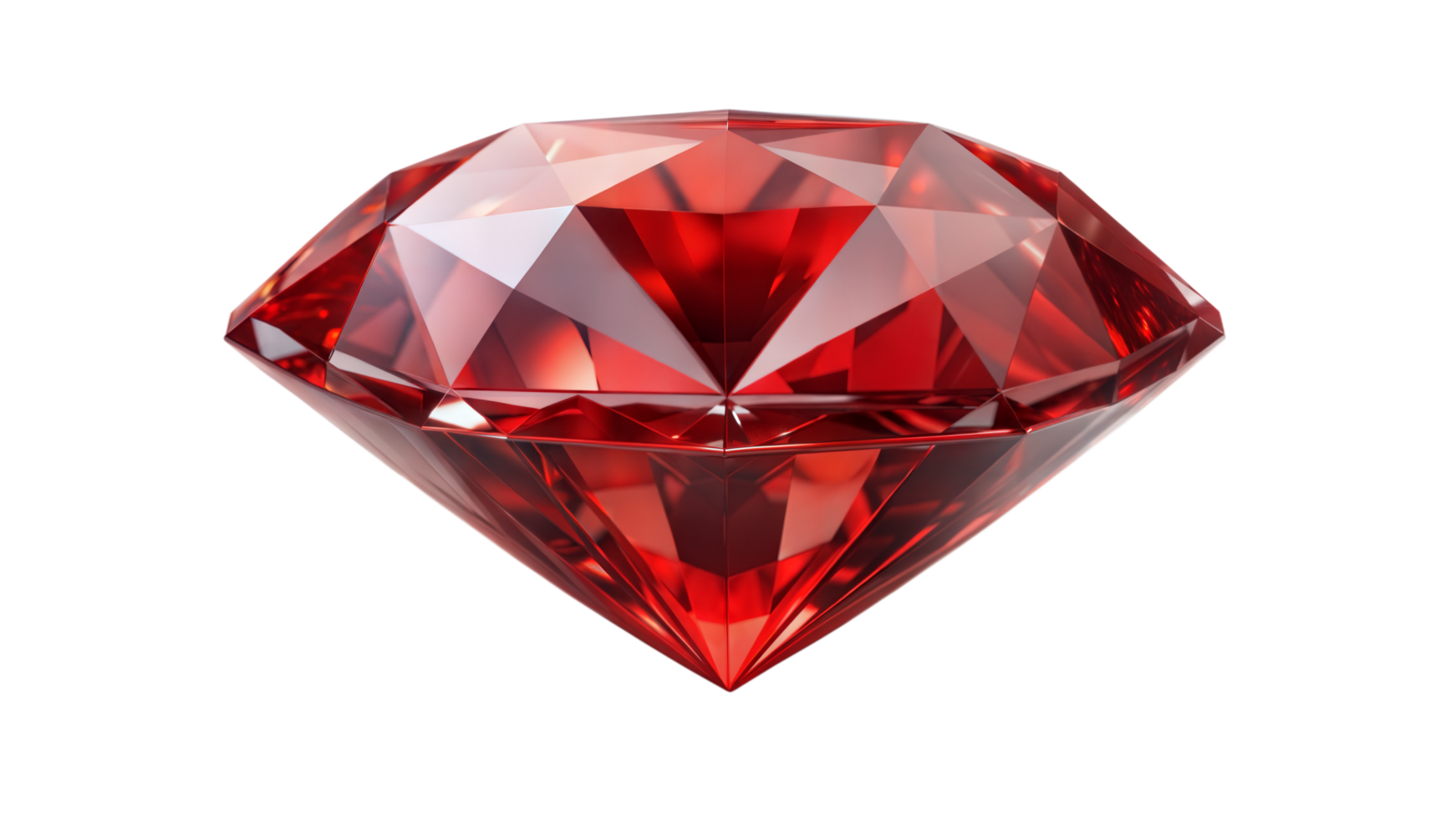 Shiny Red Diamond on Transparent Background png