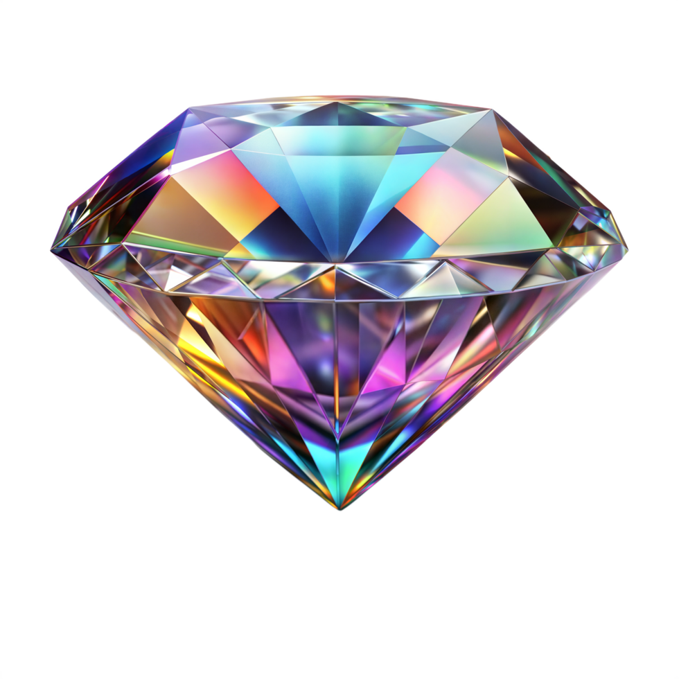 Shiny Multicolor Diamond on Transparent Background png