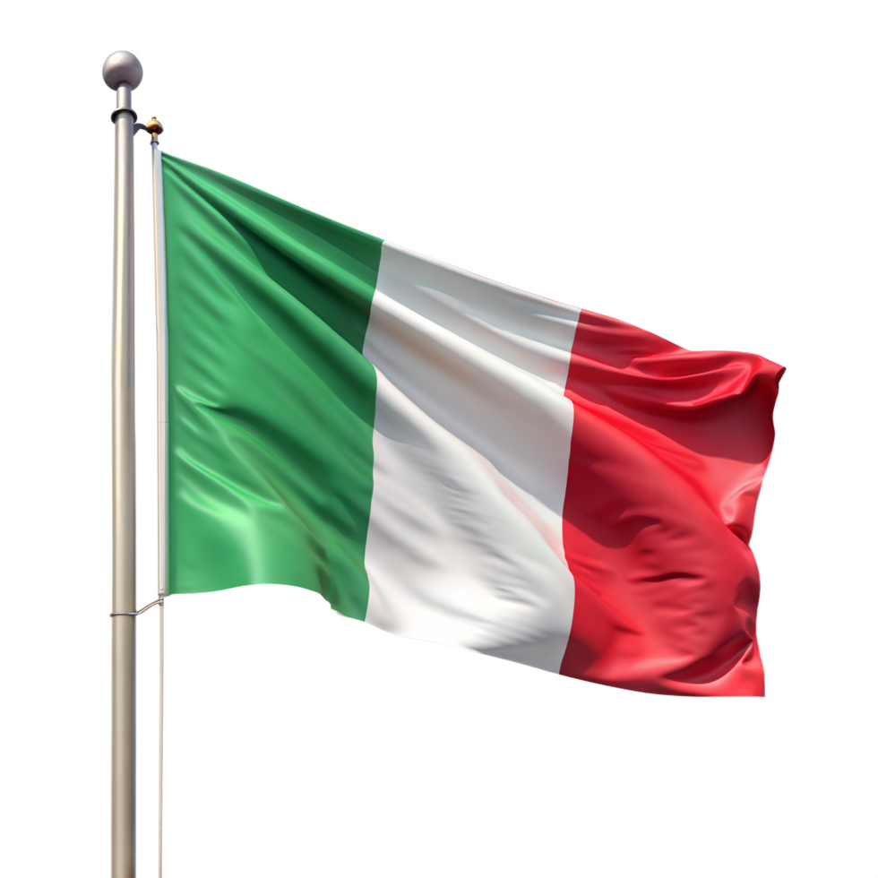 Waving Flag of Italy on Transparent Background png