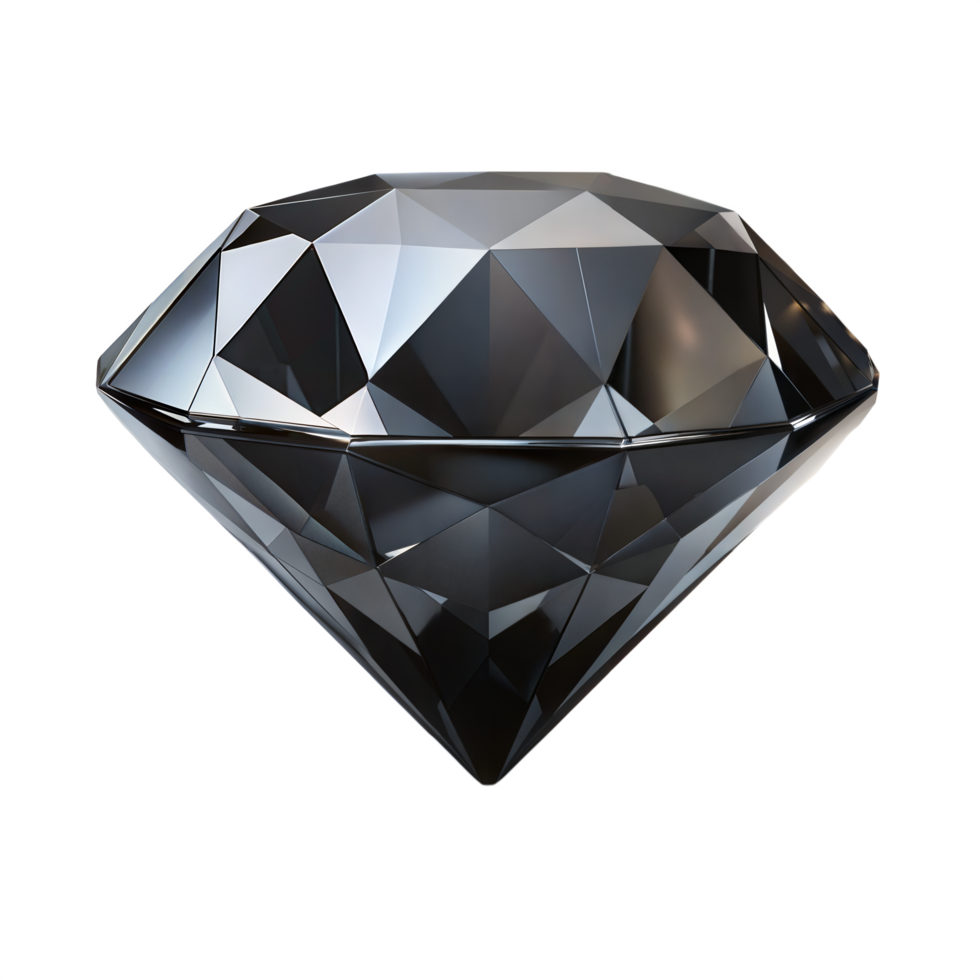Shiny Black Diamond on Transparent Background png