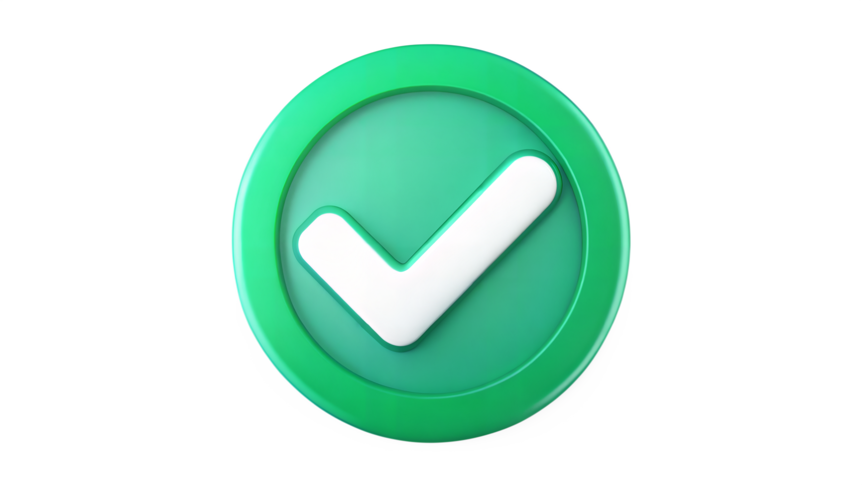 Green Check Mark Icon on Transparent Background png