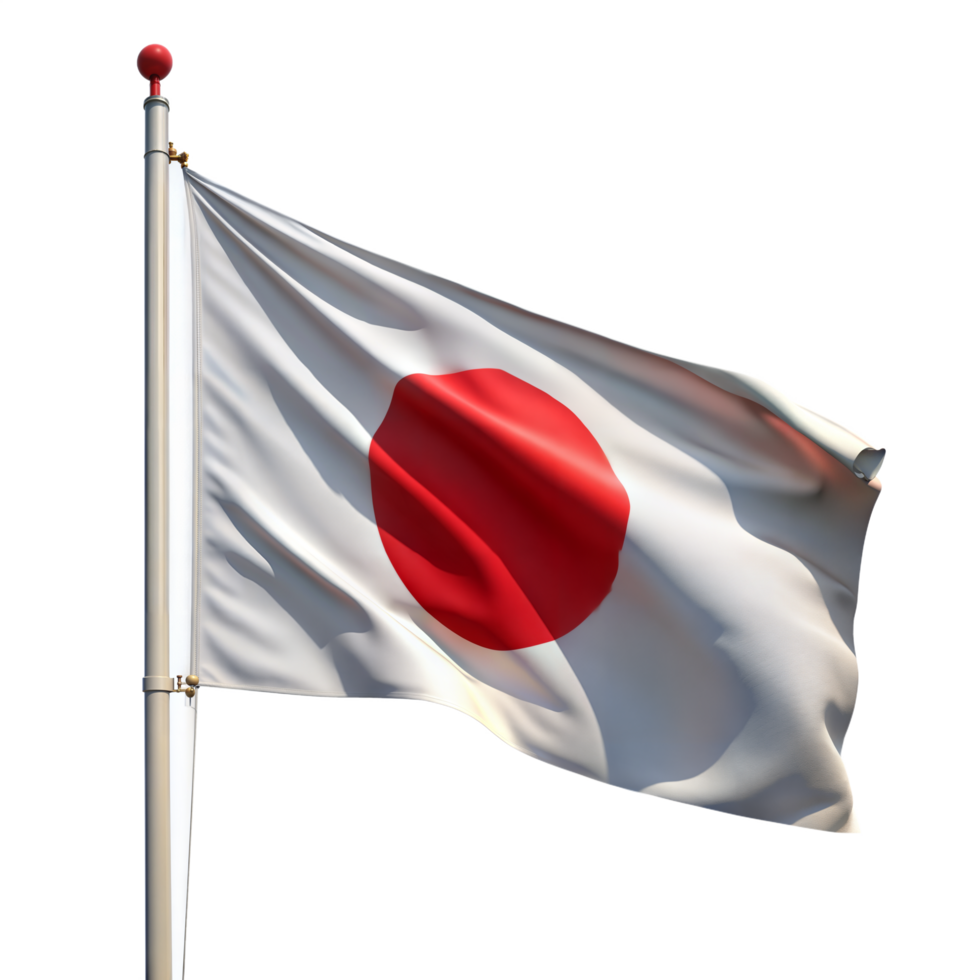 Waving Flag of Japan on Transparent Background png