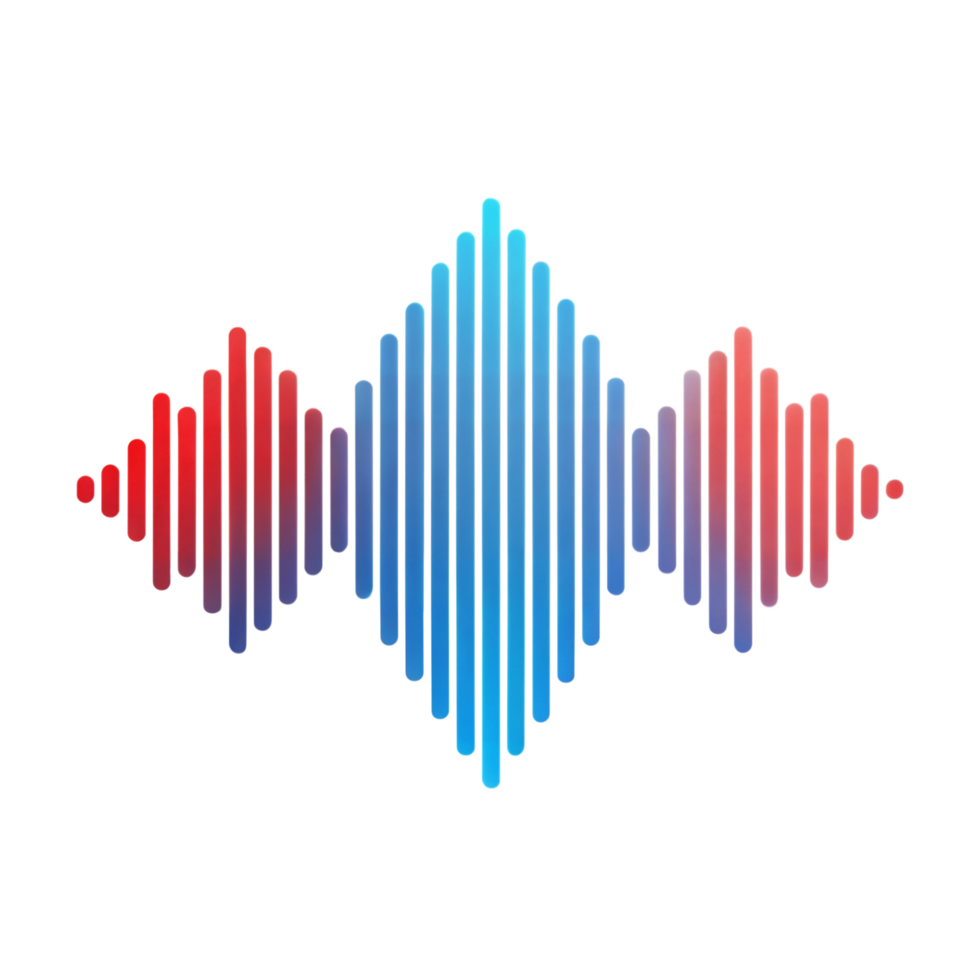 Abstract Sound Wave Design on Transparent Background png
