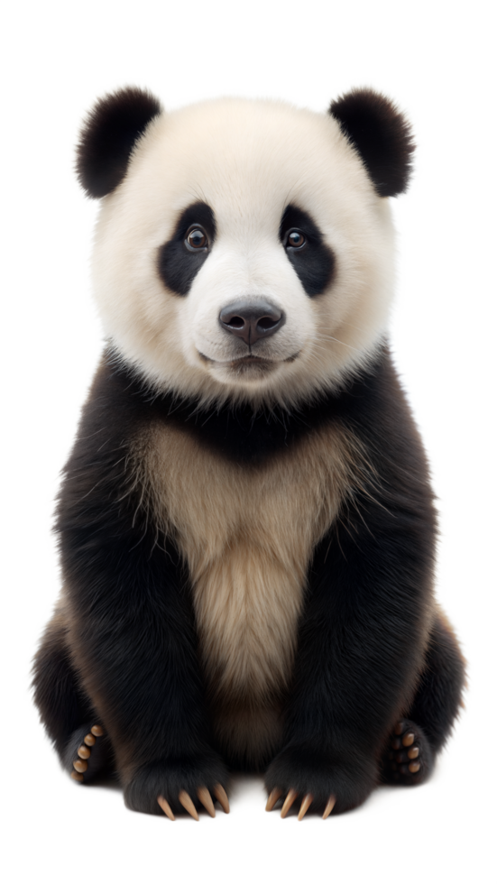 Sitting Panda Bear on Transparent Background png