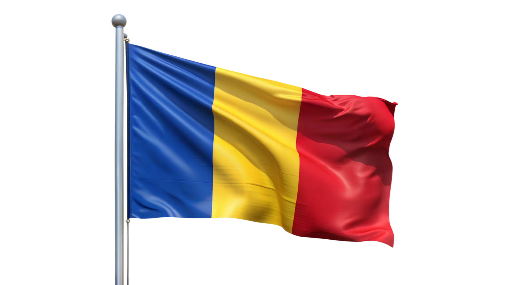 Waving Romanian Flag on Transparent Background png