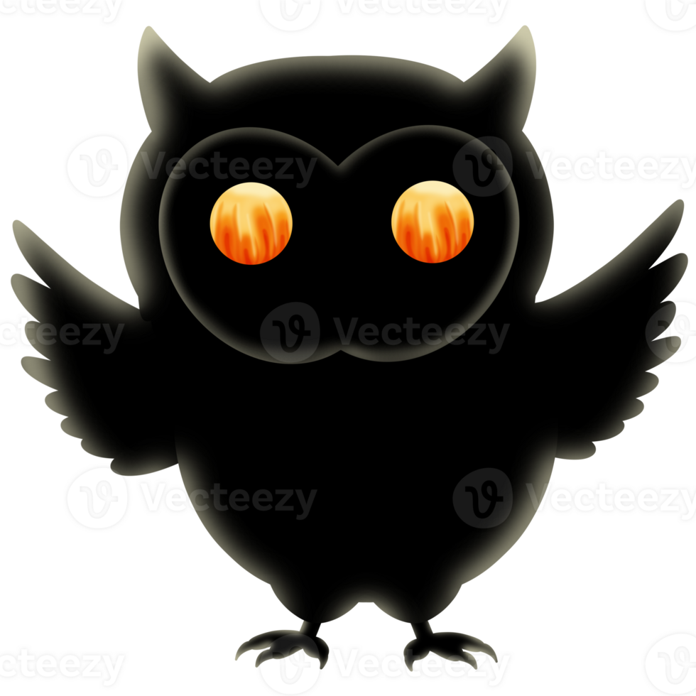 Black owl halloween png