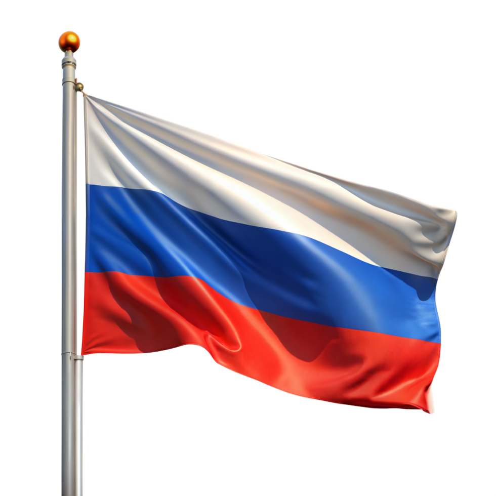 Waving Russian Flag on Transparent Background png