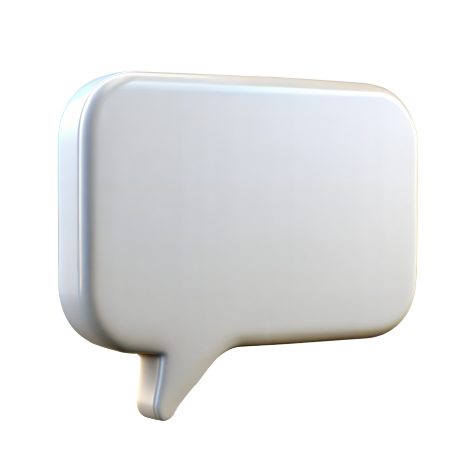 White Speech Bubble with Tail Pointing Down png