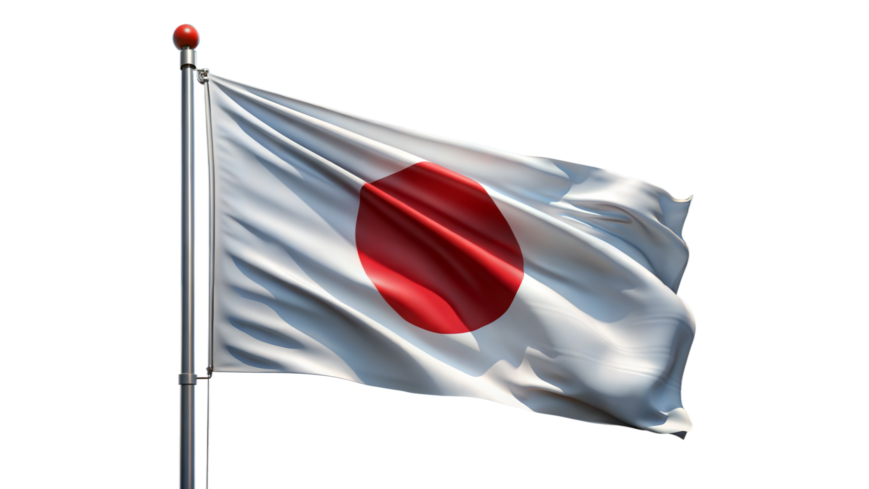 Waving Japanese Flag on Transparent Background png