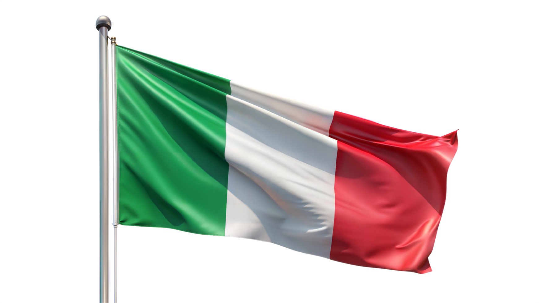Waving Italian Flag on Transparent Background png