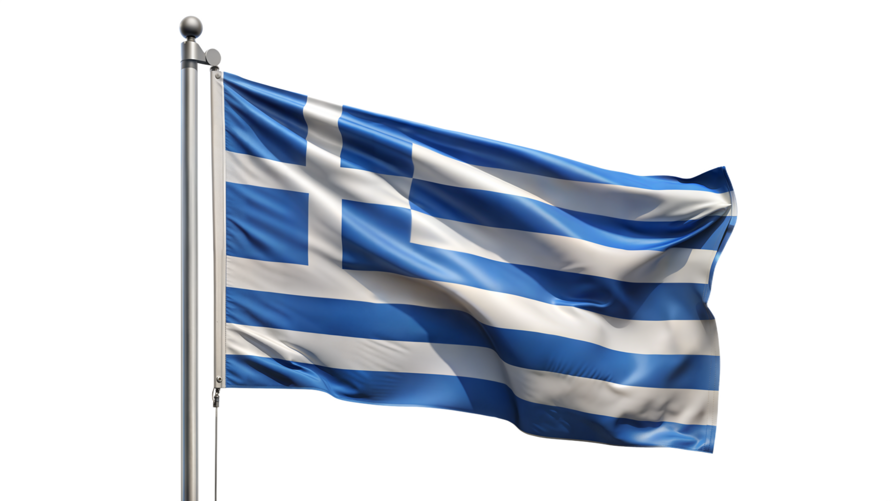Waving Flag of Greece on Transparent Background png