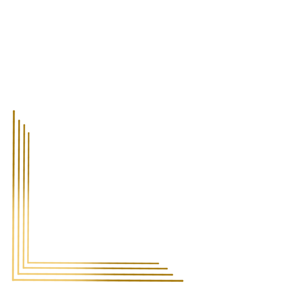 Gold corner frame on a transparent background png