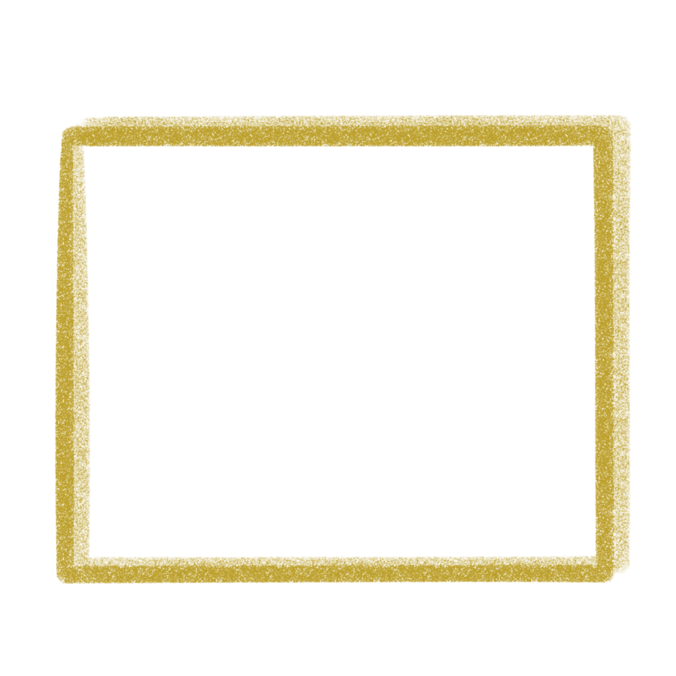 Gold square frame on a transparent background png