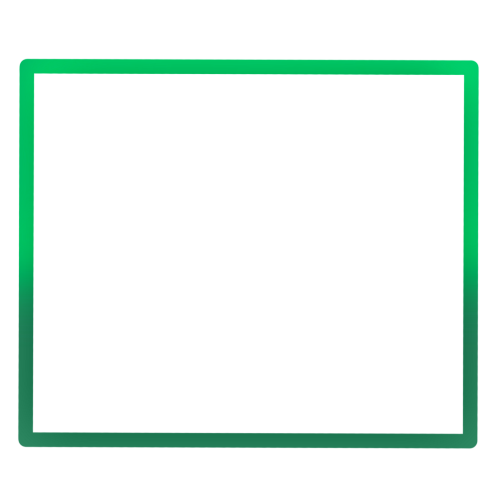 Green rectangle frame on transparent background png