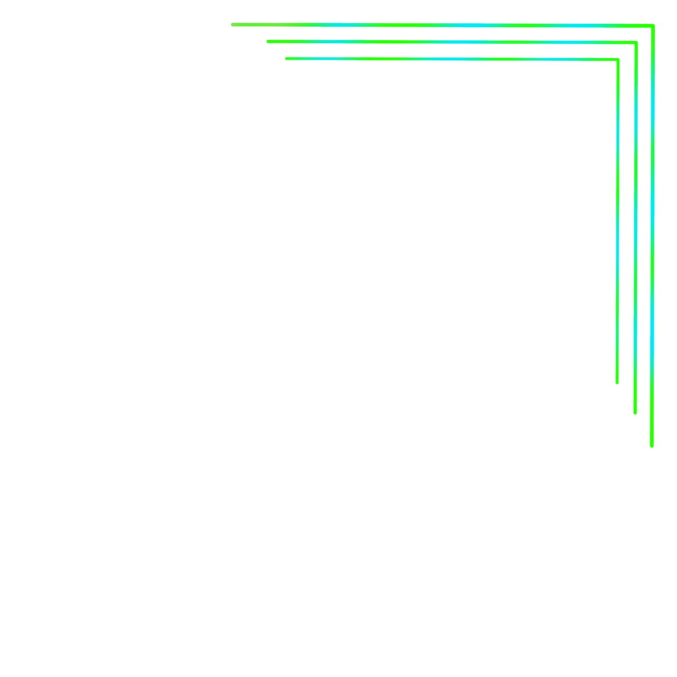 A Green and Blue Corner Frame on a Transparent Background png