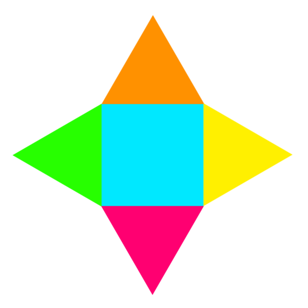 a colorful geometric shape with a square in the middle png