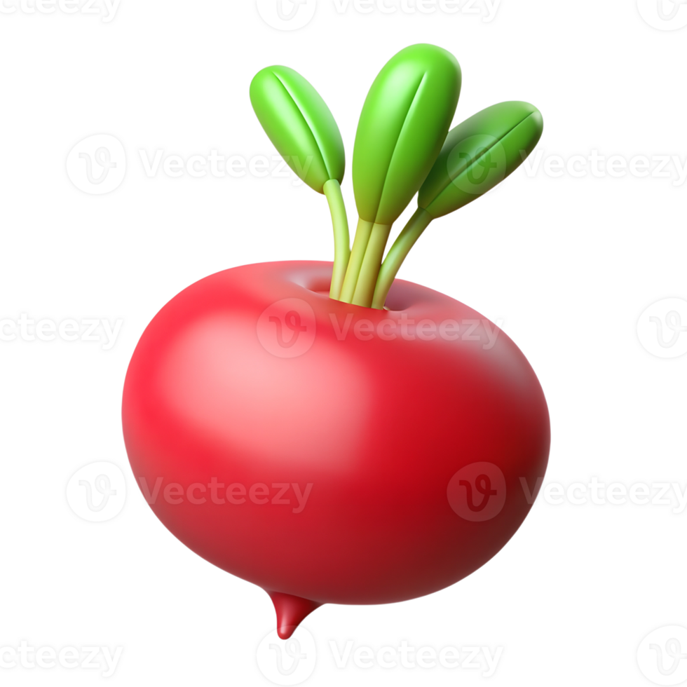 Cartoon radish vegetable illustration isolated on the transparent background png